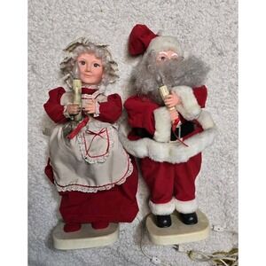 Animated Telco Santa & Mrs. Claus 15" Original Motion-ettes Twin Pack 1995 used